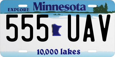 MN license plate 555UAV