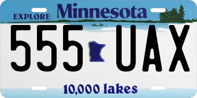 MN license plate 555UAX