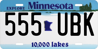 MN license plate 555UBK