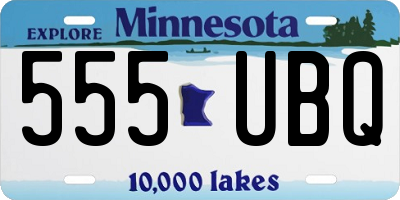 MN license plate 555UBQ