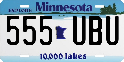 MN license plate 555UBU