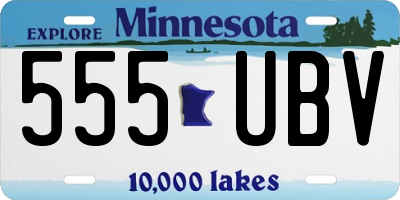MN license plate 555UBV