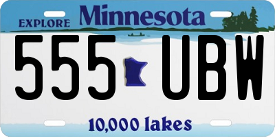 MN license plate 555UBW