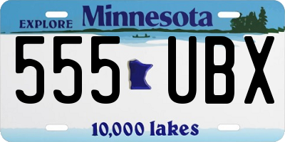 MN license plate 555UBX