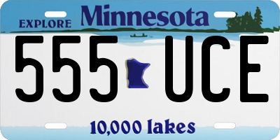 MN license plate 555UCE