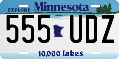 MN license plate 555UDZ