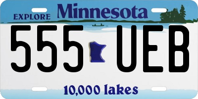 MN license plate 555UEB