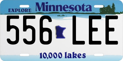MN license plate 556LEE