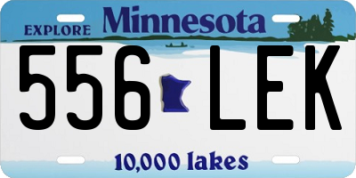 MN license plate 556LEK