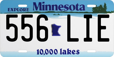 MN license plate 556LIE