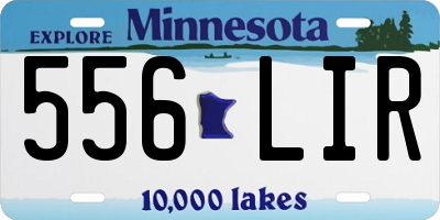 MN license plate 556LIR