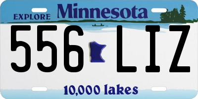 MN license plate 556LIZ