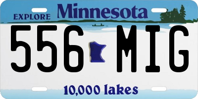 MN license plate 556MIG