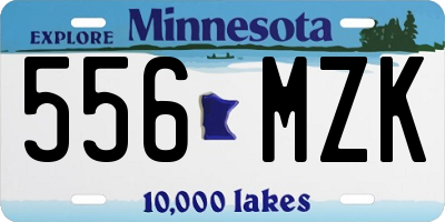 MN license plate 556MZK