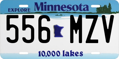 MN license plate 556MZV