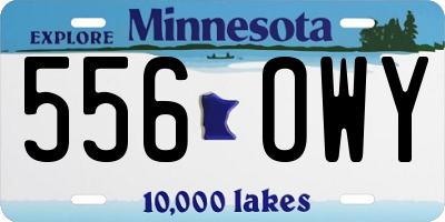 MN license plate 556OWY