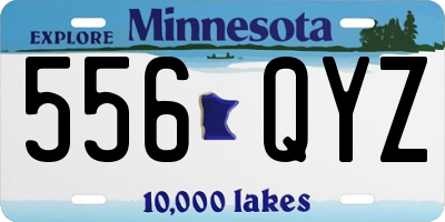 MN license plate 556QYZ