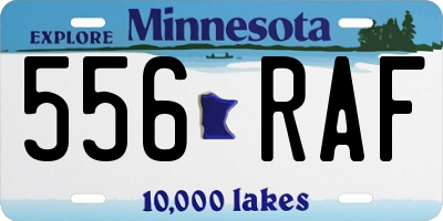 MN license plate 556RAF