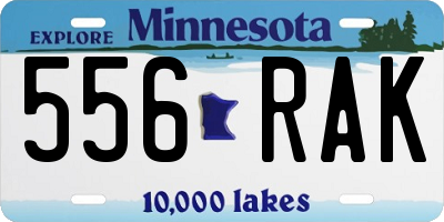 MN license plate 556RAK