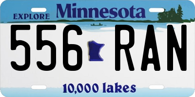 MN license plate 556RAN