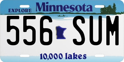 MN license plate 556SUM