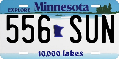 MN license plate 556SUN