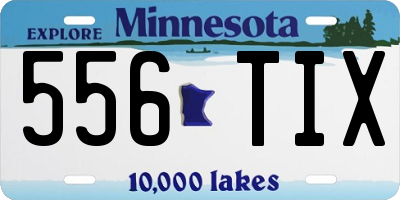 MN license plate 556TIX