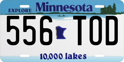 MN license plate 556TOD