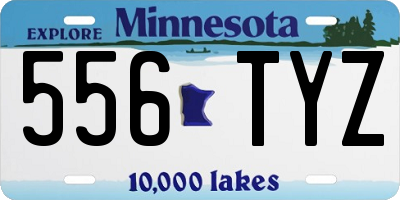 MN license plate 556TYZ