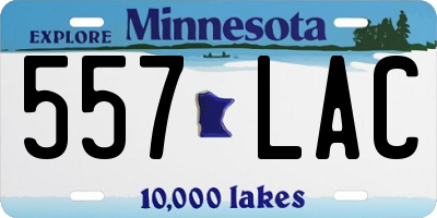 MN license plate 557LAC