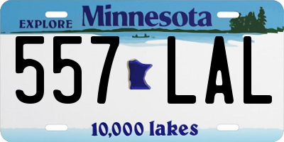 MN license plate 557LAL