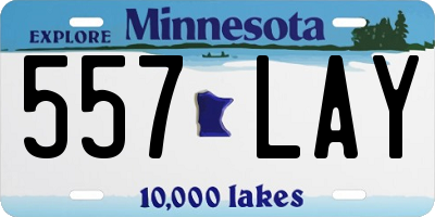 MN license plate 557LAY
