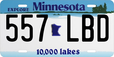 MN license plate 557LBD