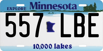 MN license plate 557LBE