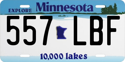 MN license plate 557LBF