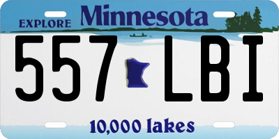 MN license plate 557LBI