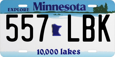 MN license plate 557LBK