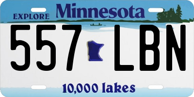 MN license plate 557LBN