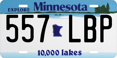 MN license plate 557LBP