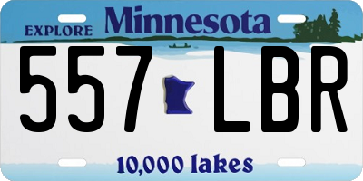 MN license plate 557LBR