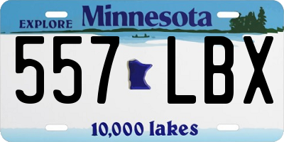 MN license plate 557LBX