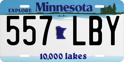MN license plate 557LBY