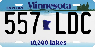 MN license plate 557LDC