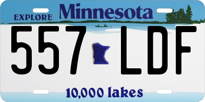 MN license plate 557LDF