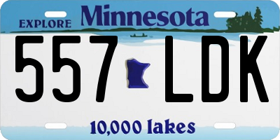 MN license plate 557LDK