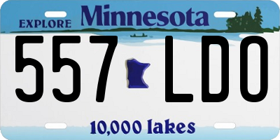 MN license plate 557LDO