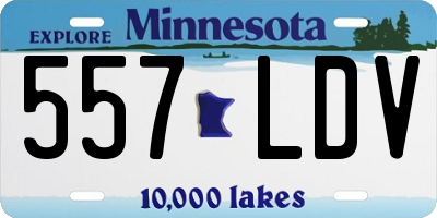 MN license plate 557LDV