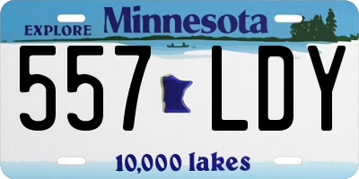 MN license plate 557LDY
