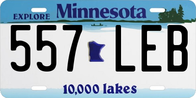 MN license plate 557LEB