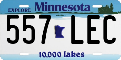 MN license plate 557LEC